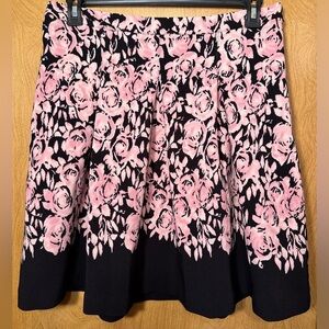 Luxe by Carmen Marc Valvo pink and black floral miniskirt size 12P